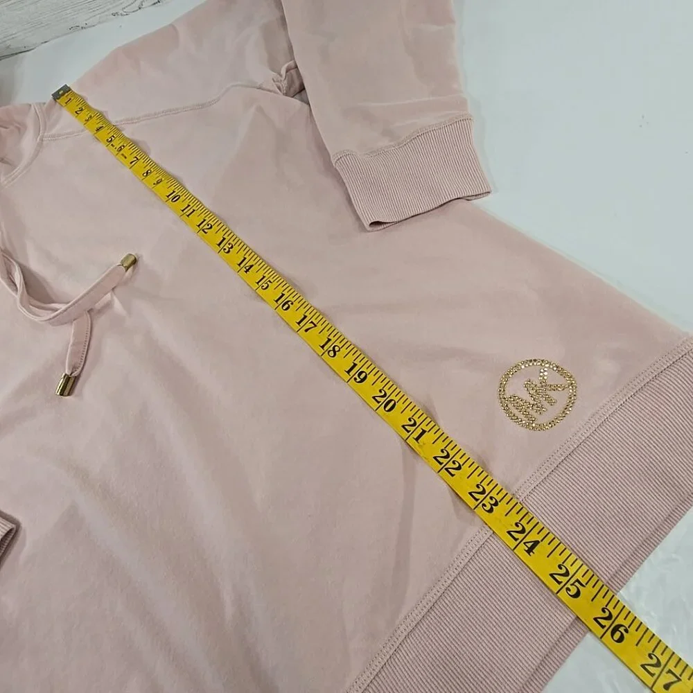 MICHAEL KORS LIGHT PINK PULLOVER HOODIE WITH A GOLD-TONE LOGO WOMENS SIZE XL EUC - Picture 16 of 16